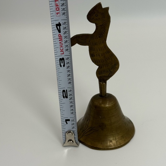 Vintage Engraved Brass Cat Bell - Picture 8 of 10